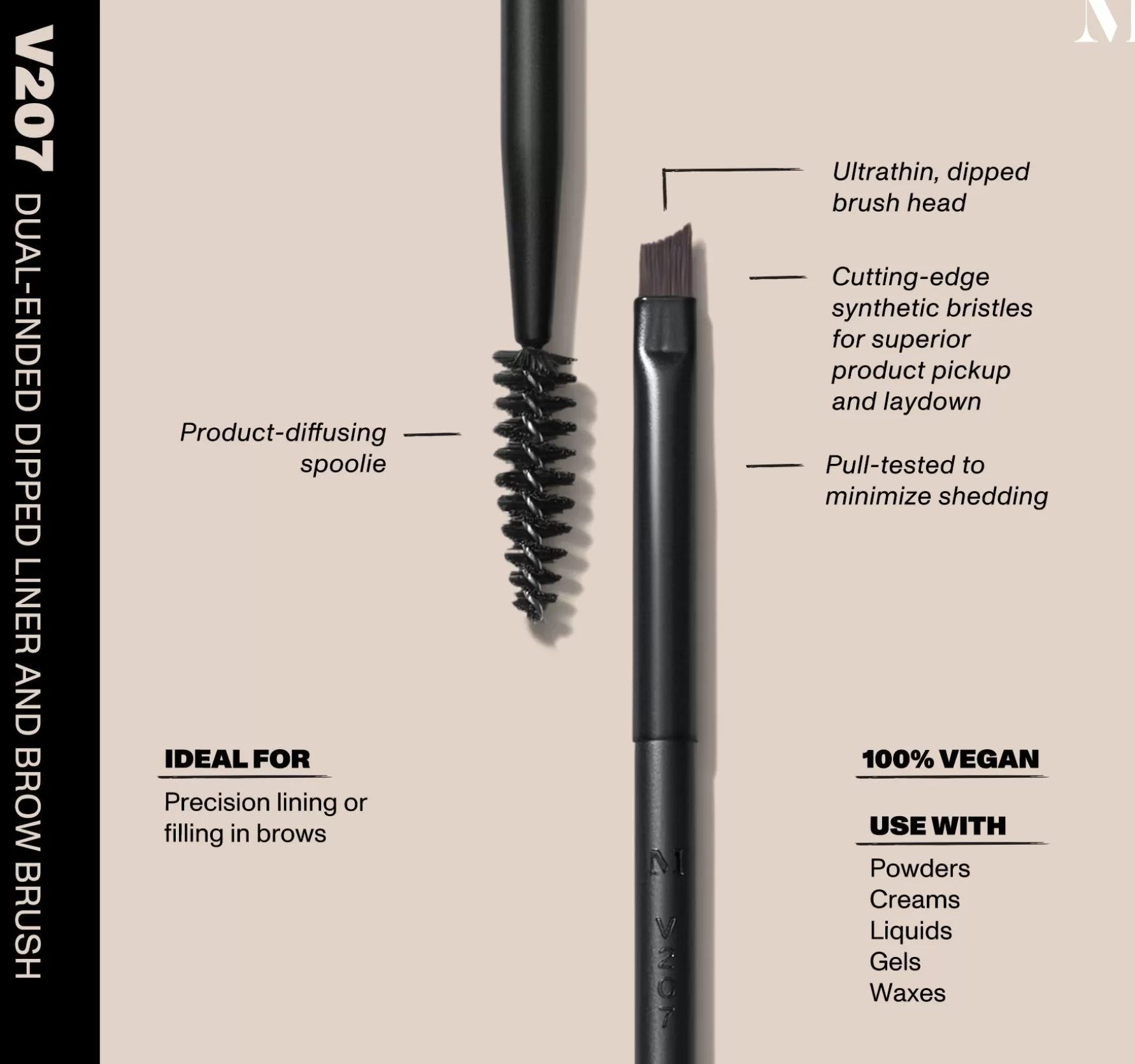 Morphe V207 - Dual-Ended Dipped Liner And Brow Brush Flash Sale